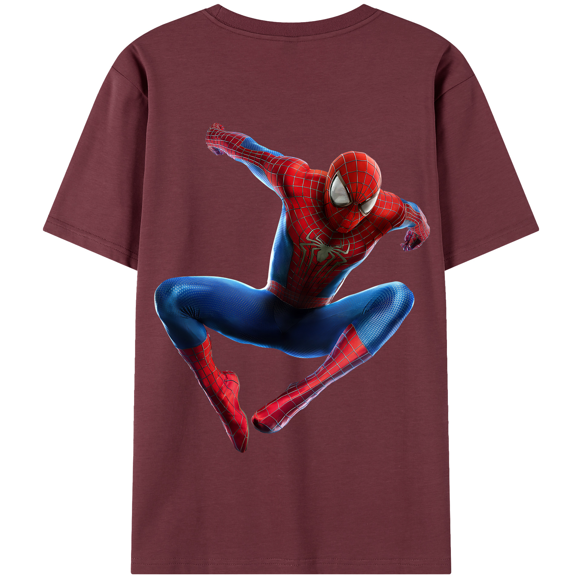 （画像用） Spider Man スパイダーマン 綿100％半袖Tシャツ（背面プリント）